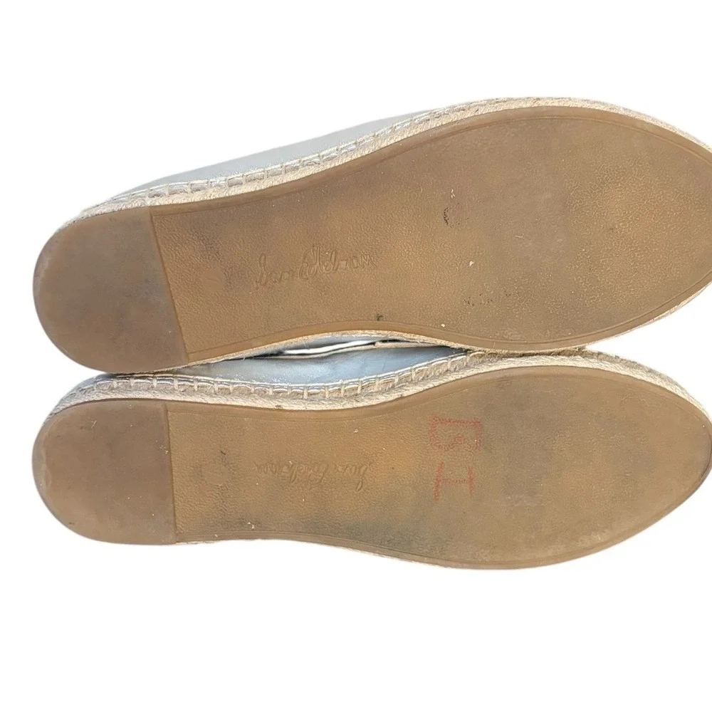 Sam Edelman Kai Silver Espadrille Loafer‎ Metallic Women's Size 7